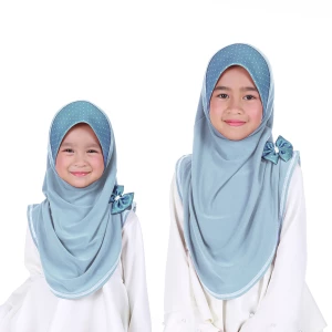 Tudung Polkadot (Biru)